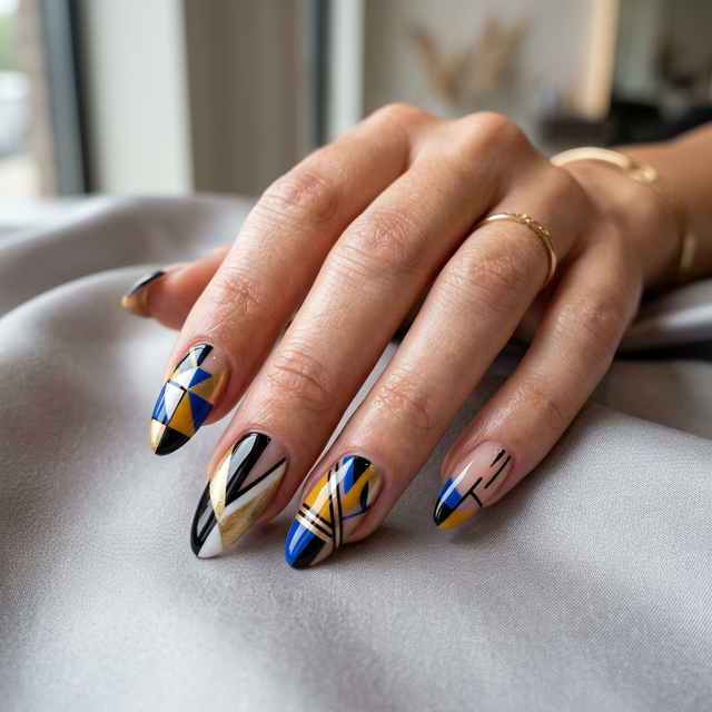 Modern Abstract Nail Art